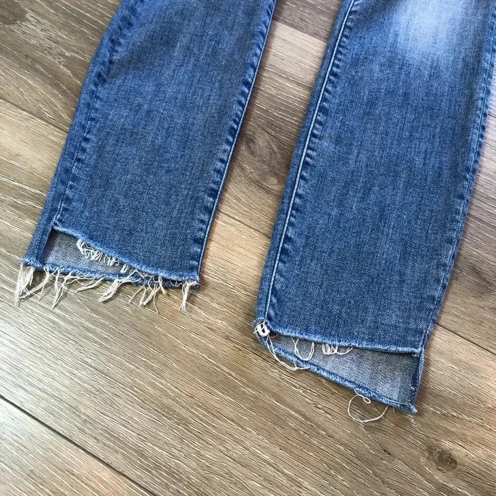 Mother Looker Ankle Step Fray Where’s The Smoke Denim Blue Jeans Women’s Size 25 - Picture 15 of 16